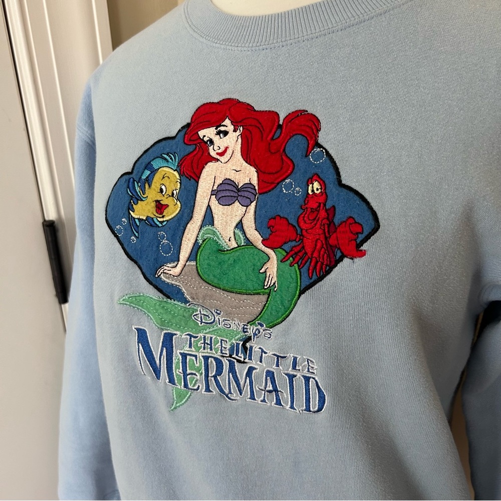 RARE Vintage The Little Mermaid Embroidered Sweatshirt from The Disney Store